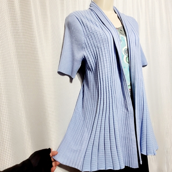 Lane Bryant Periwinkle Short Sleeve Cardigan (22/24) - Picture 1 of 9